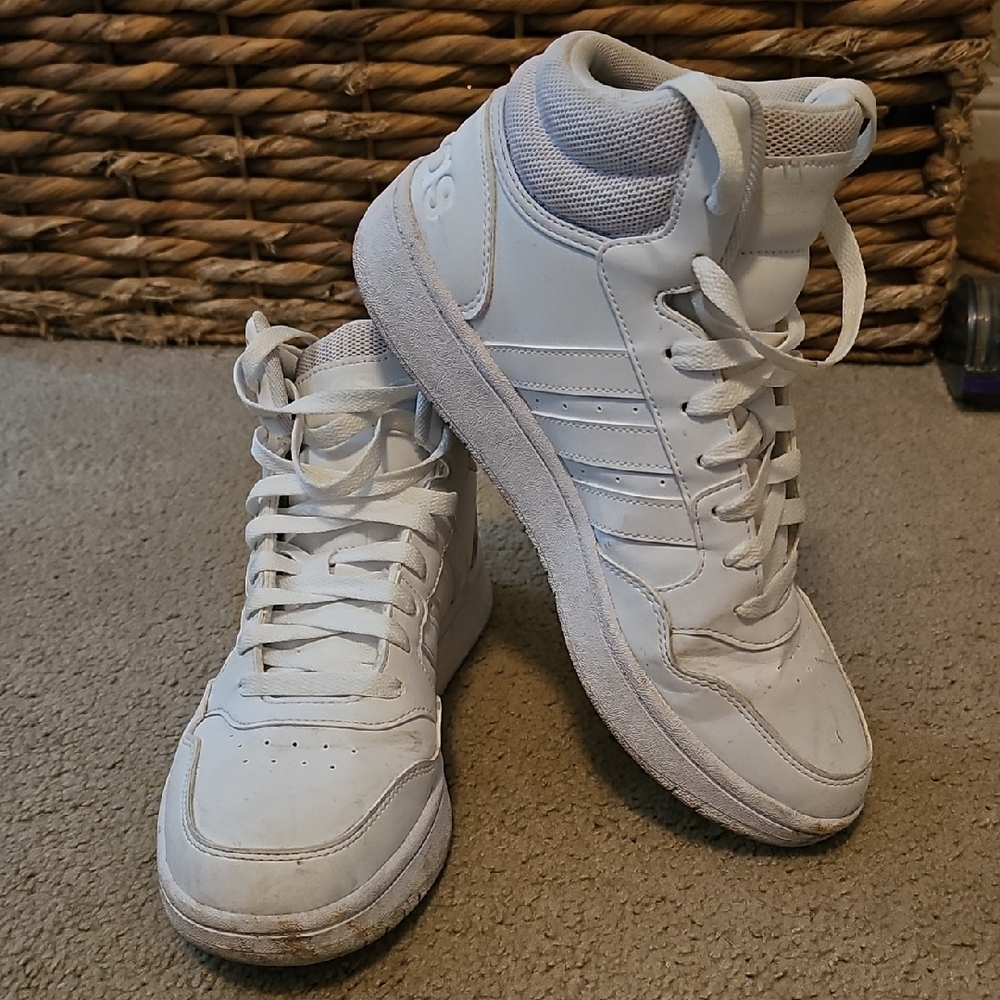 White ADIDAS High-Top Sneakers